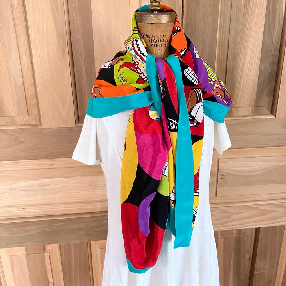 💜 Best Price Ever! Original Bob Mackie Wearable Art Dancing Bears 100% Silk - Picture 11 of 13